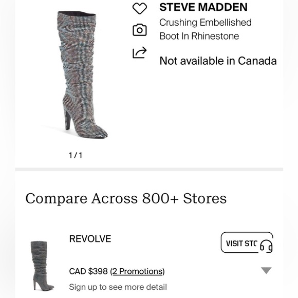 Steve Madden Silver Rhinestone Heeled Boots - Picture 9 of 9